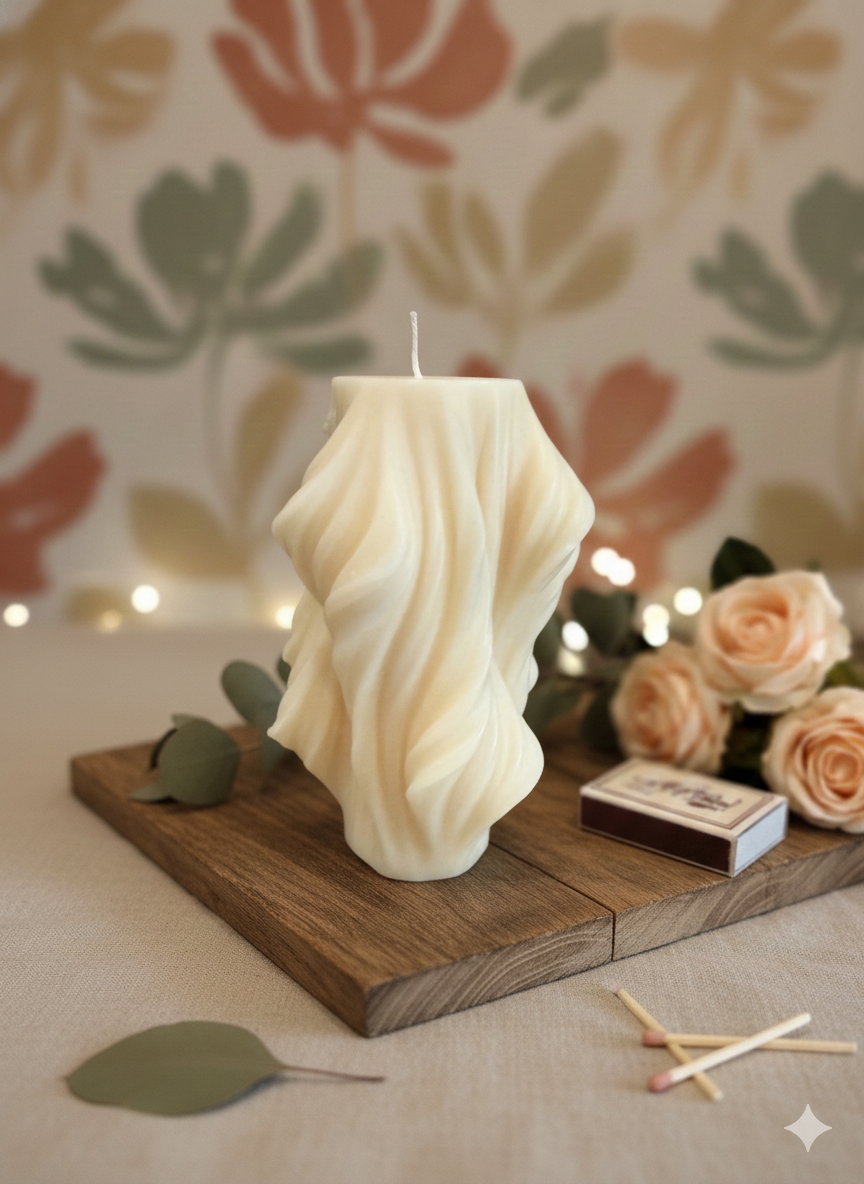 Modern Twist Candle | Contemporary Art Home Accent
