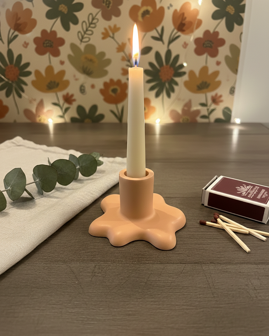 Blob Jesmonite Candle Holder | Minimalist Home Decor