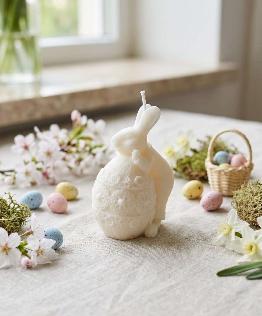 Mini Easter Bunny Candle | Handcrafted Spring Decor