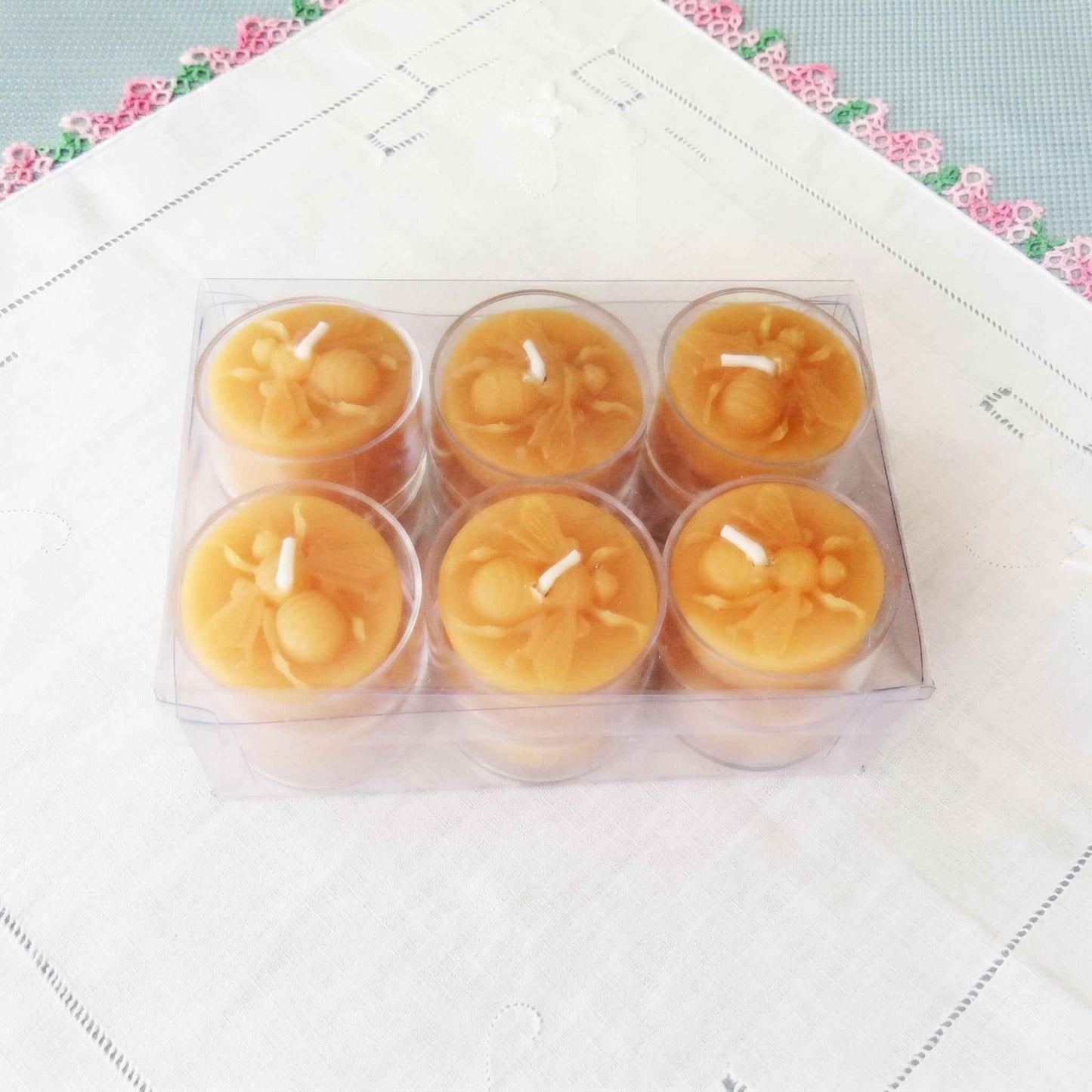 Honey Bee Beeswax Tealight Candles