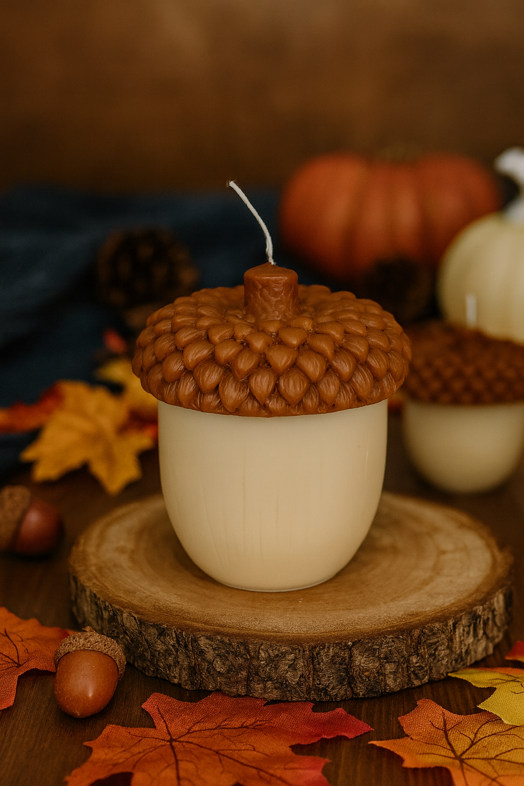 Acorn Sculpture Candle – Rustic Fall Decor