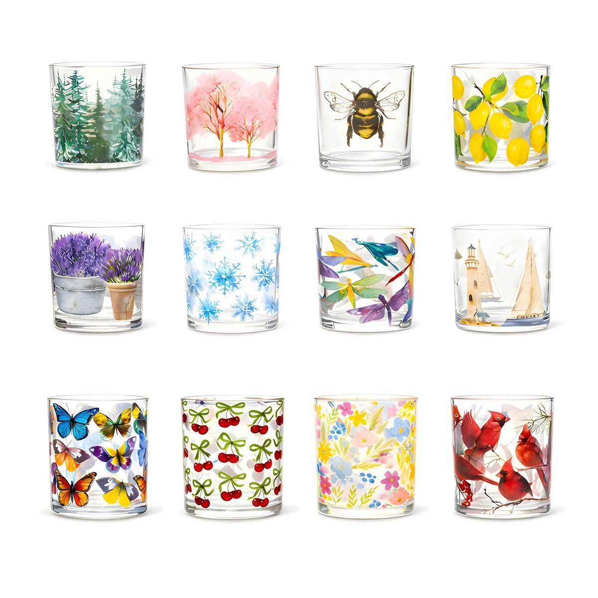 Maple Leaves Glass Votive 3 Inch Holder