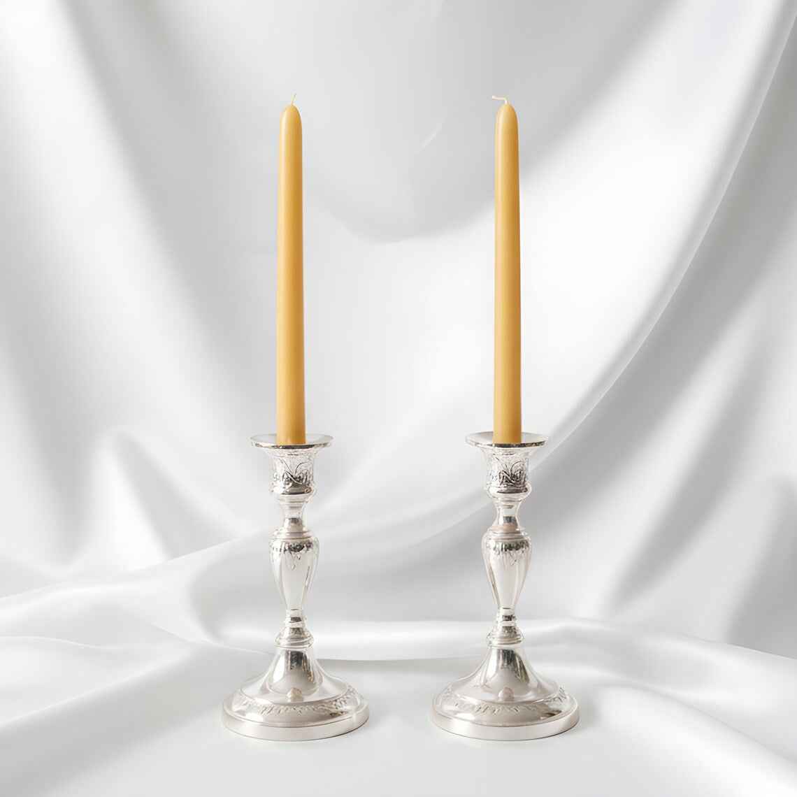 Slim Minimalist Beeswax Taper Candles 8 Inch Tall