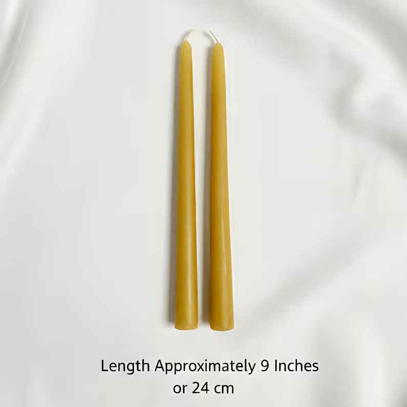 Sunlit Beeswax Tapers 9 Inch Candles