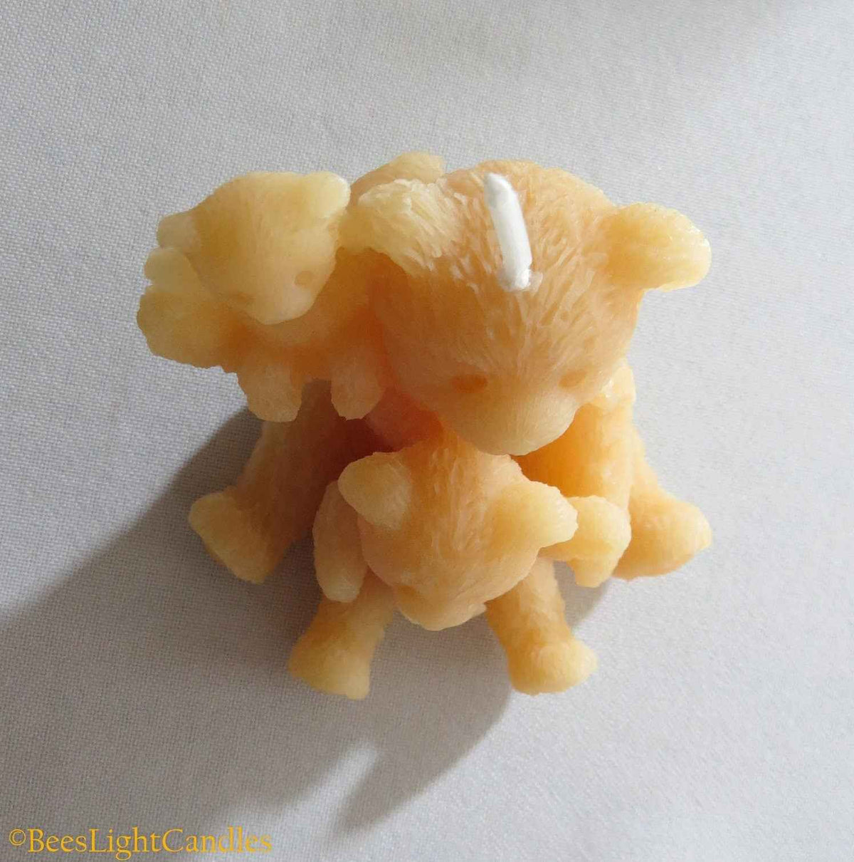 Teddy Bear Family Beeswax Candle