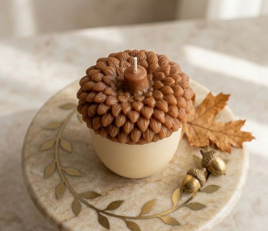 Acorn Sculpture Candle – Rustic Fall Decor