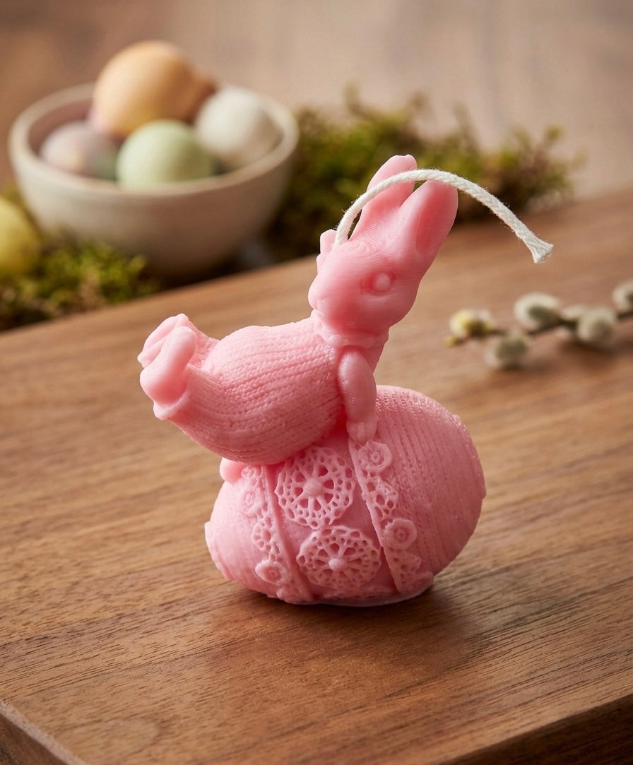 Easter Bunny Egg Candle - Handcrafted Soy Wax
