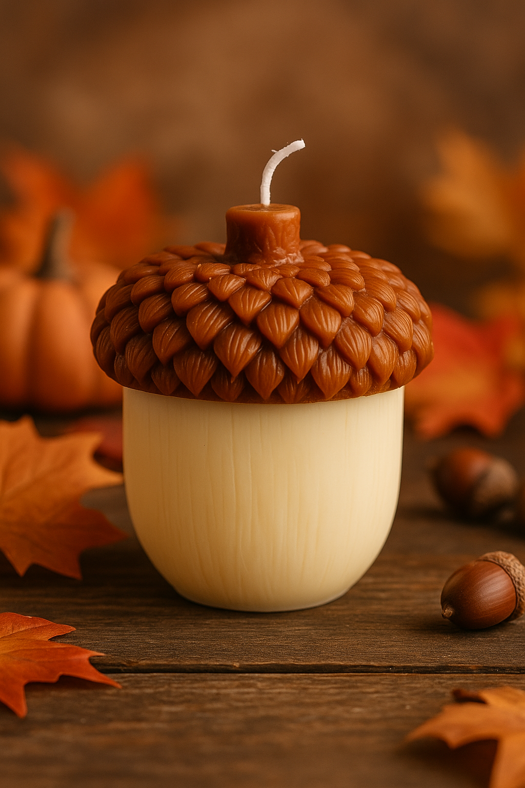 Acorn Sculpture Candle – Rustic Fall Decor