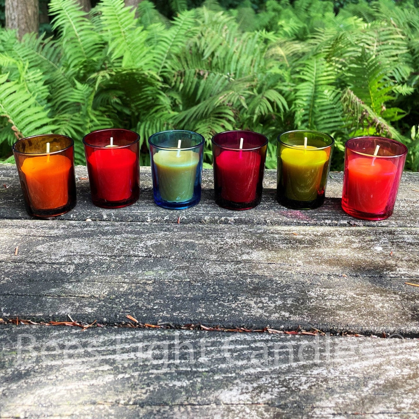 Colored Glass Votive Holders with or without Beeswax Candles