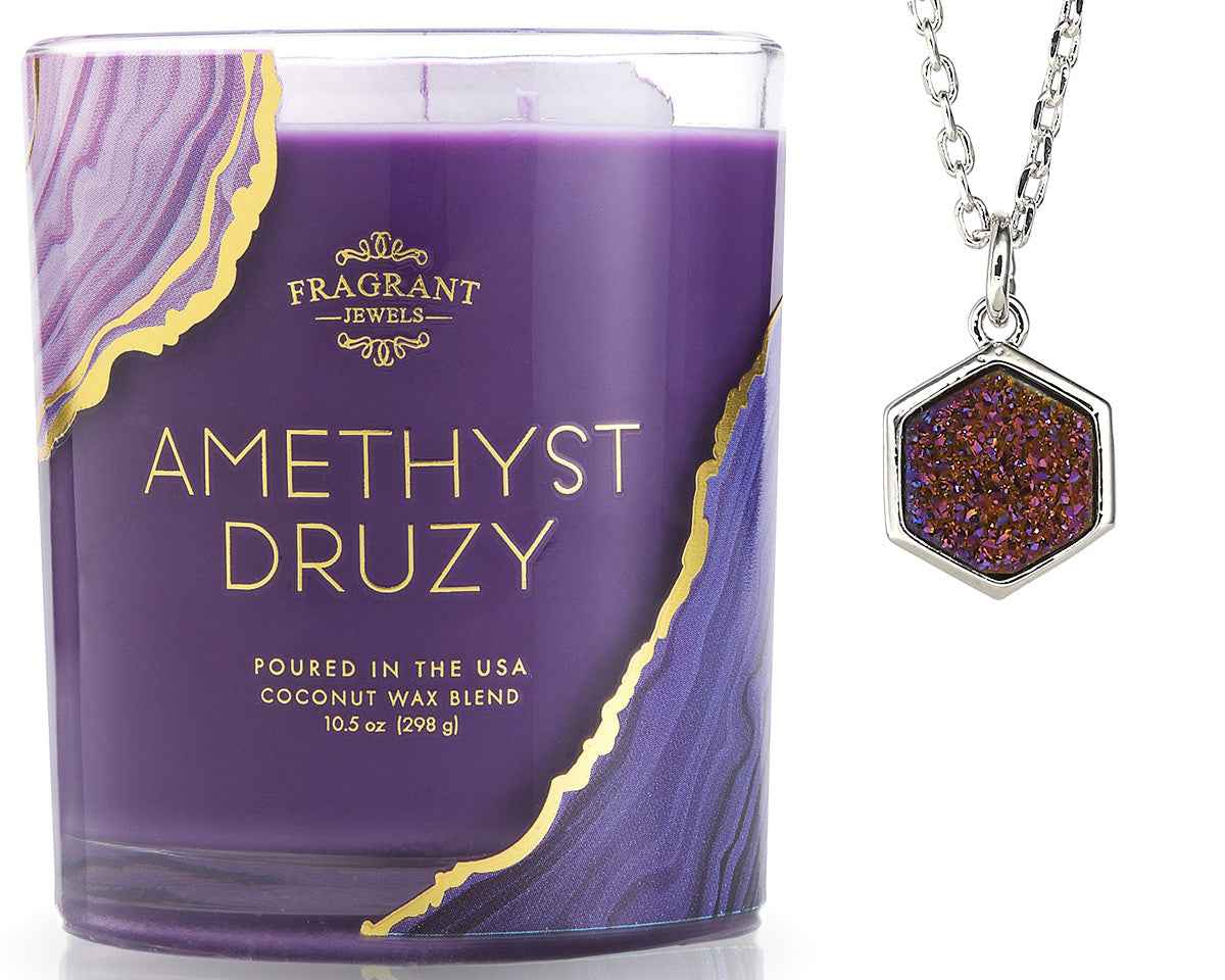 Amethyst Druzy - Jewel Candle